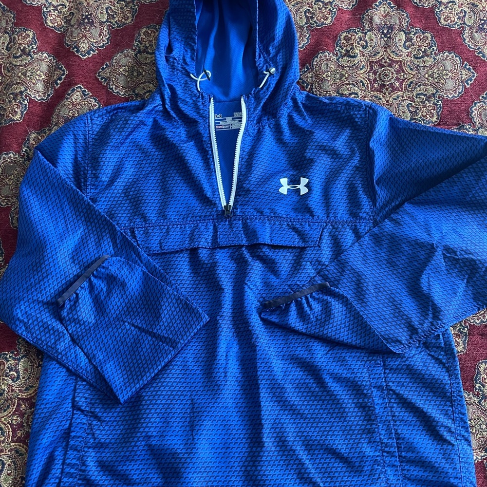 Under Armor Drawstring Blue Pullover Large